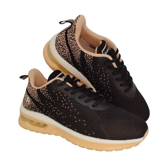 Gannou Air Womens Pre-owned Coral & Black Running Sneakers - sz. 6 BEAUTIES!! - Picture 1 of 6